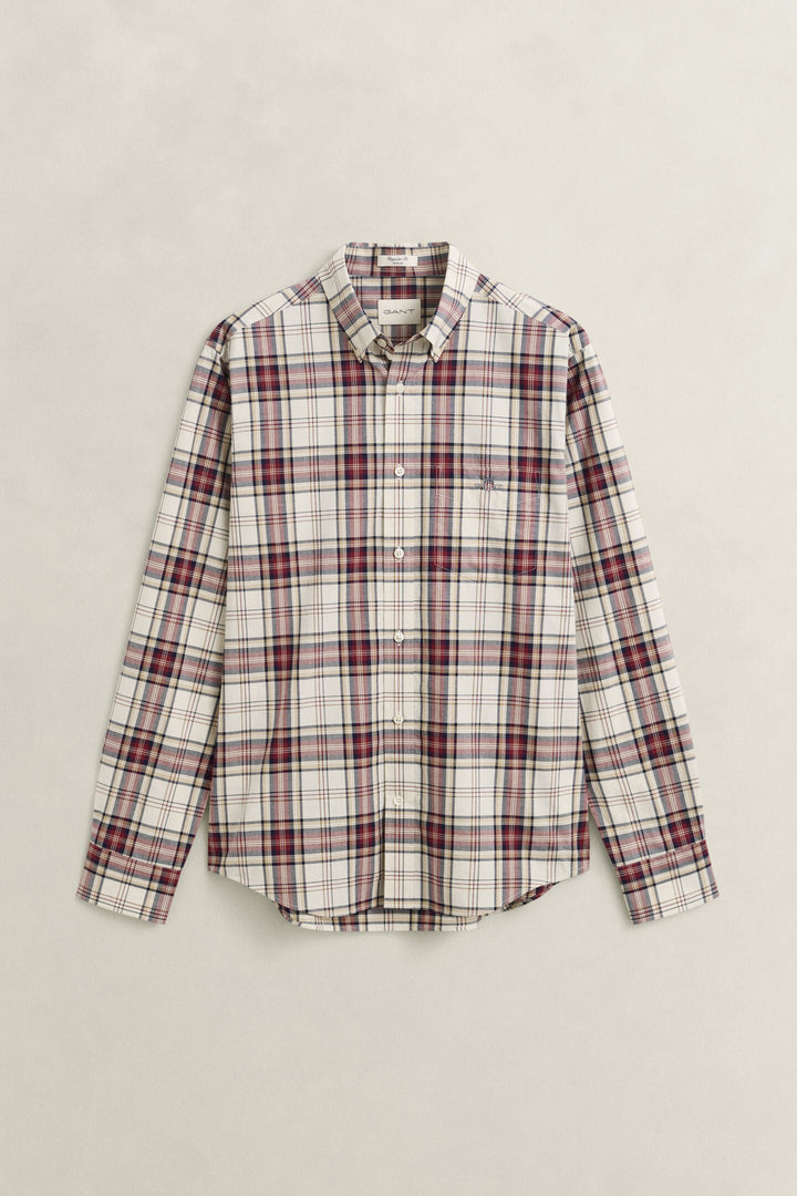 GANT WINE REG POPLIN CHECK SHIRT