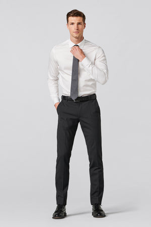 MEYER STRETCH WAISTBAND CHARCOAL TROSERS