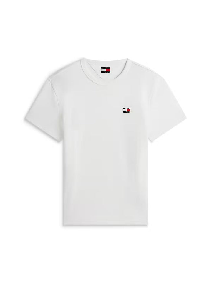 TOMMY JEANS  ECRU WHITE REG BADGE TEE