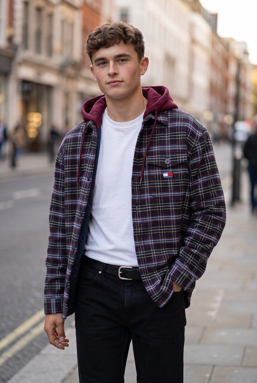 TOMMY JEANS  BERRY CK LOGO HOODED OVERSHIRT
