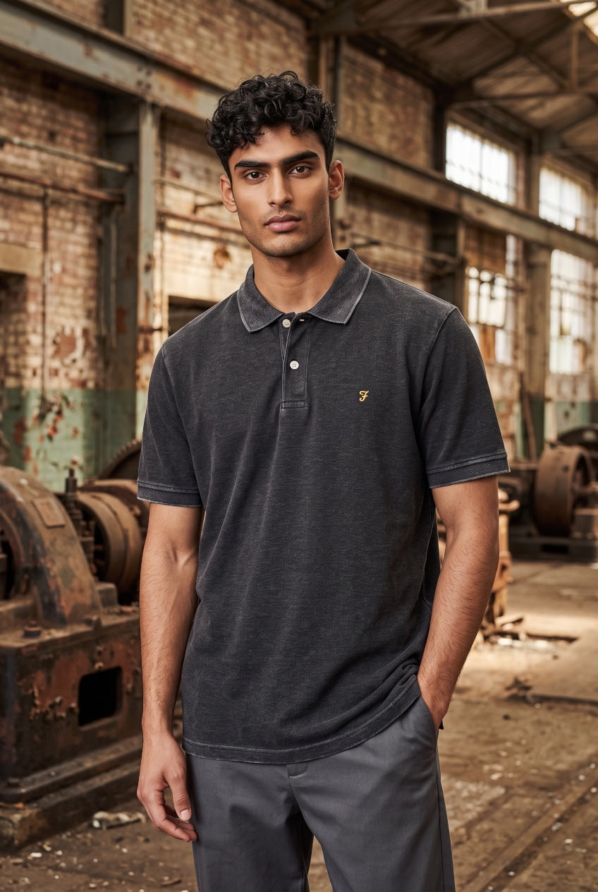 FARAH BLACK CUNNINGHAM SS POLO