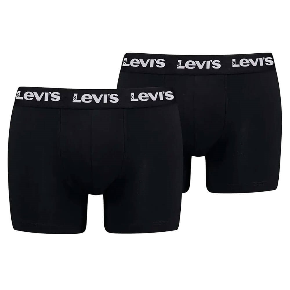 LEVIS 2 PACK BLACK REPEAT  BOXER SHORTS