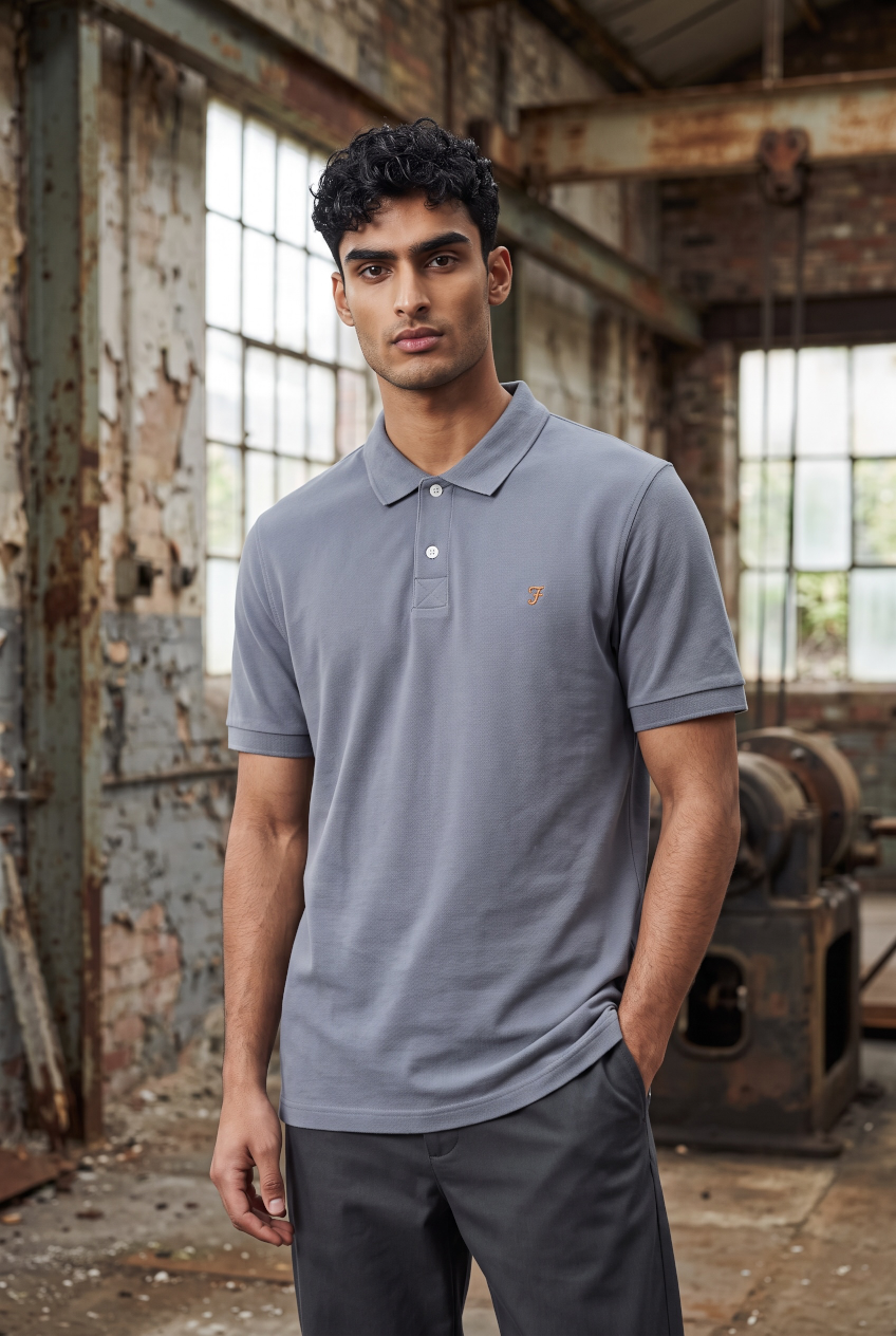 FARAH BLUE CUNNINGHAM SS POLO