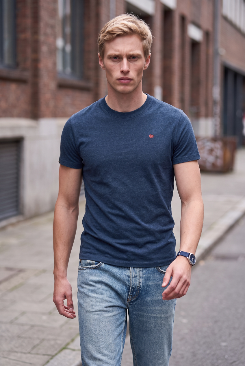 SUPERDRY NAVY ESS SD&amp;CO LOGO EMB TEE