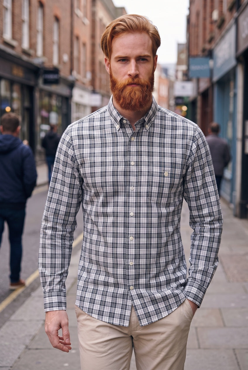 GANT NAVY CHECK SHIRT