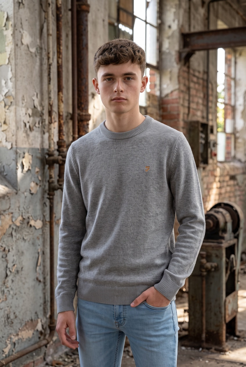 FARAH GREY SHEPARD CREW SWEATER