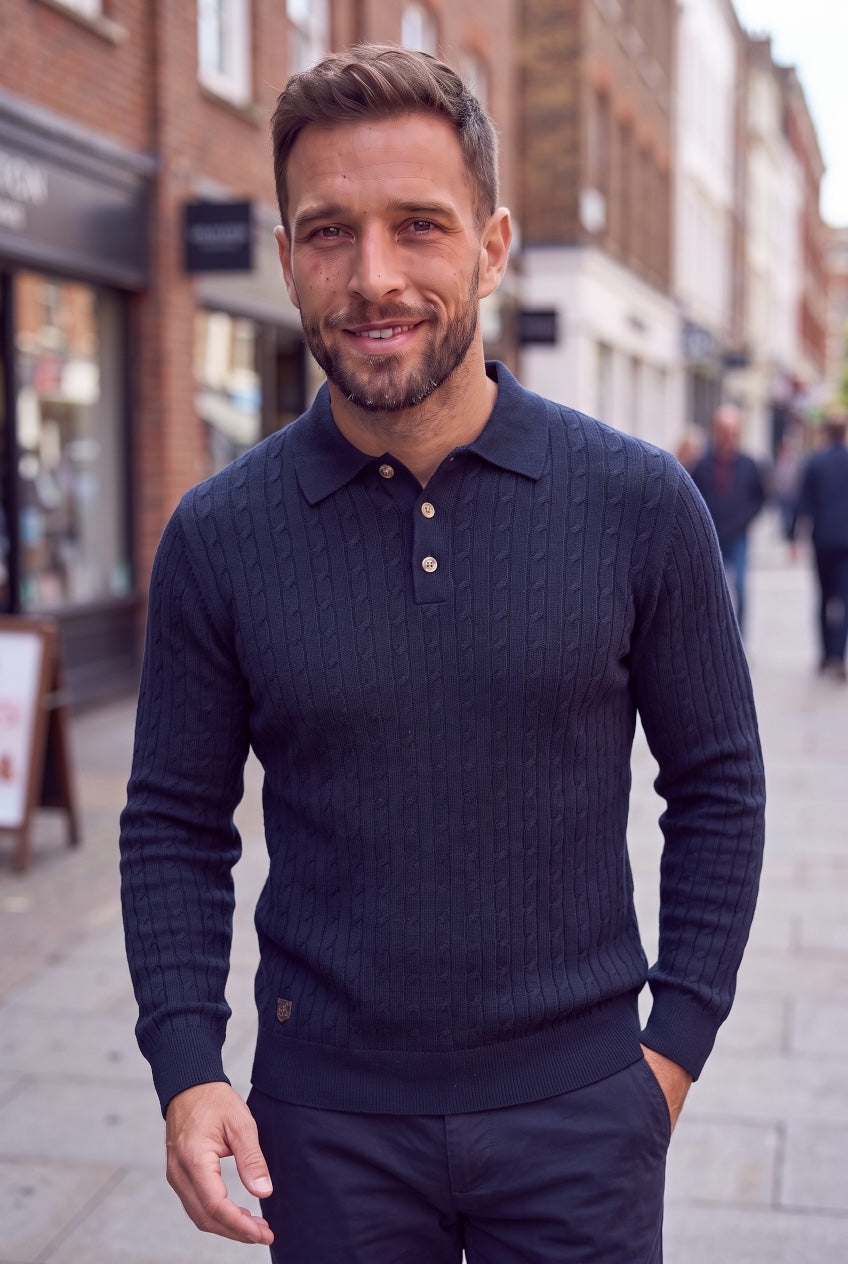 6TH SEENSE HUGO NAVY SWEATER