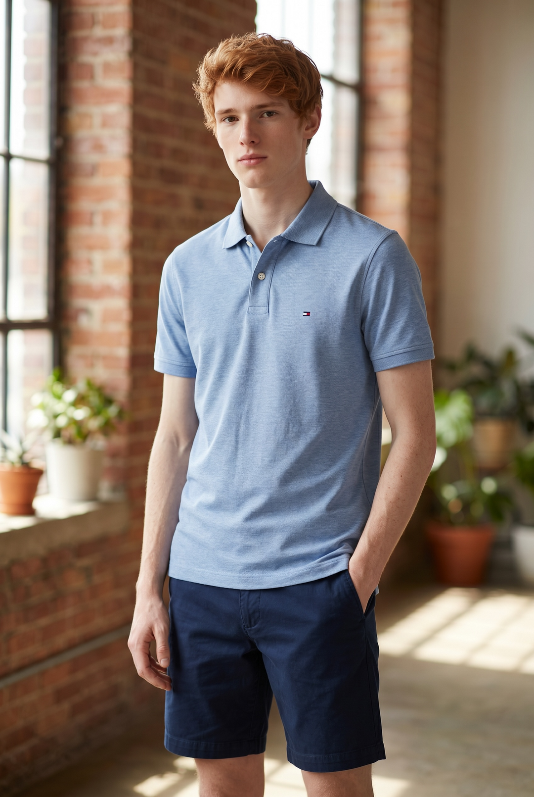 TOMMY HILFIGER LIQUID HEATHER BLUE POLO