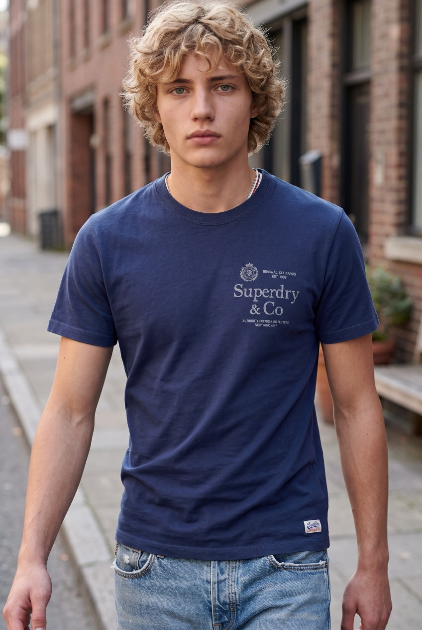 SUPERDRY BLUE 1954 COMPANY RELAXED TEE