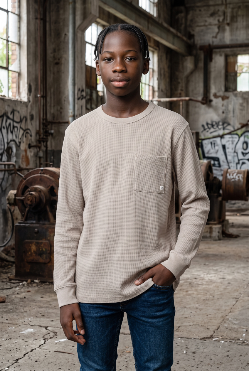 FARAH PUTTY LITTROW LOMG SLEEVE  POCKET  TEE