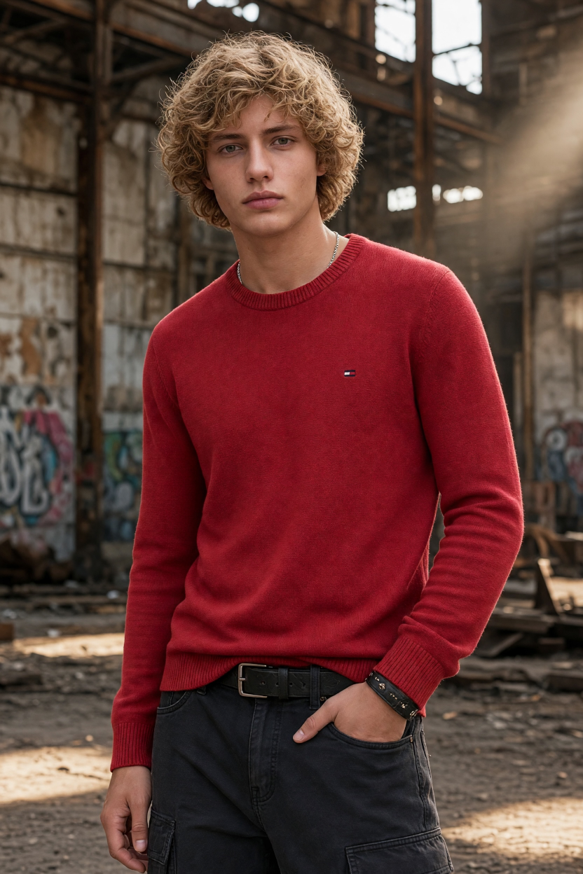 TOMMY JEANS CHERRY CREW SWEATER